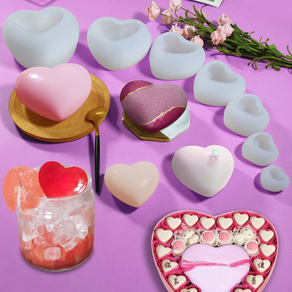 Heart-Shaped Silicone Candle Mold