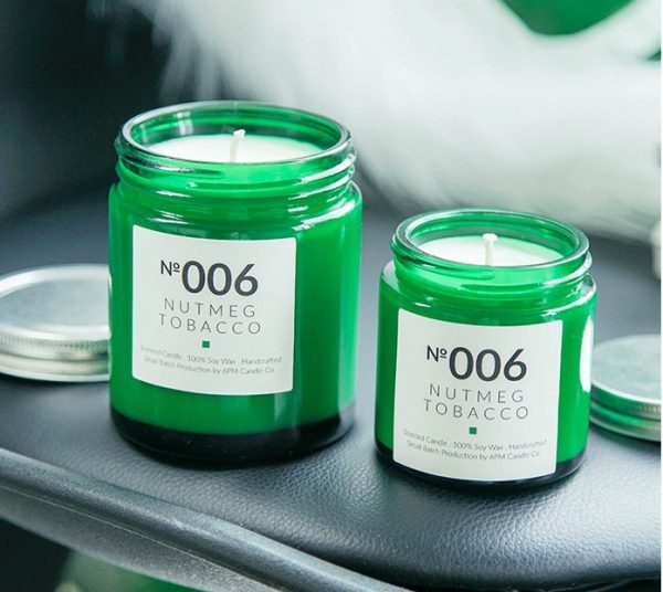 Green Transparent Glass Candle Jar with Lid - Image 3