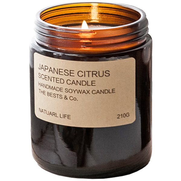 Amber Glass Candle Cup with Lid - Image 5