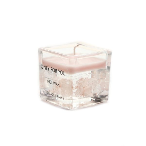 Square Jar Soy Scented Candle with Dried Flowers - Image 5