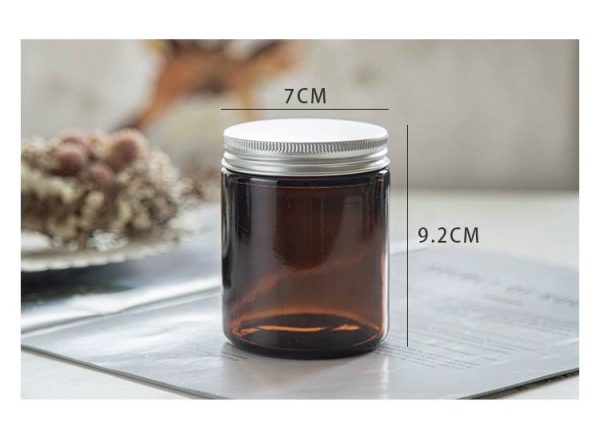 Amber Glass Candle Cup with Lid - Image 12