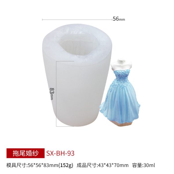 3D Unique Silicone Candle Molds – Dress, Doll, Chair & Bear Designs - Image 8