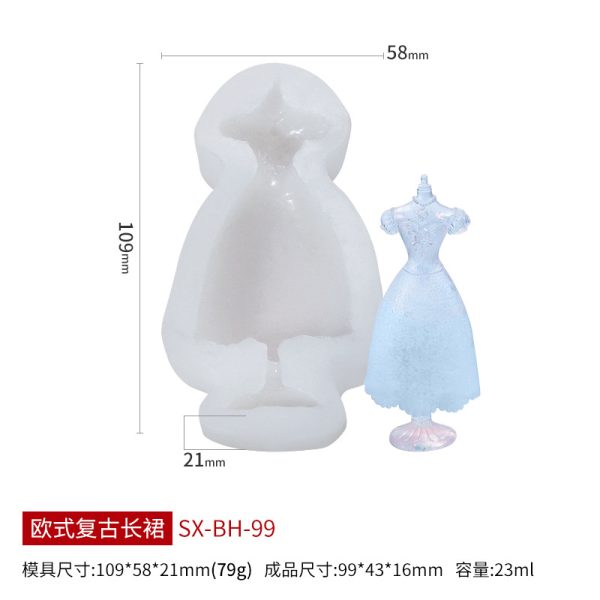 3D Unique Silicone Candle Molds – Dress, Doll, Chair & Bear Designs - Image 9