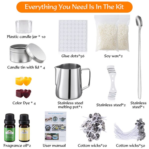 DIY Candle Making Kit – Soy, Beeswax, Wicks, Dyes, Molds & Fragrances - Image 8