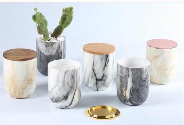 Marble Ceramic Candle Cup