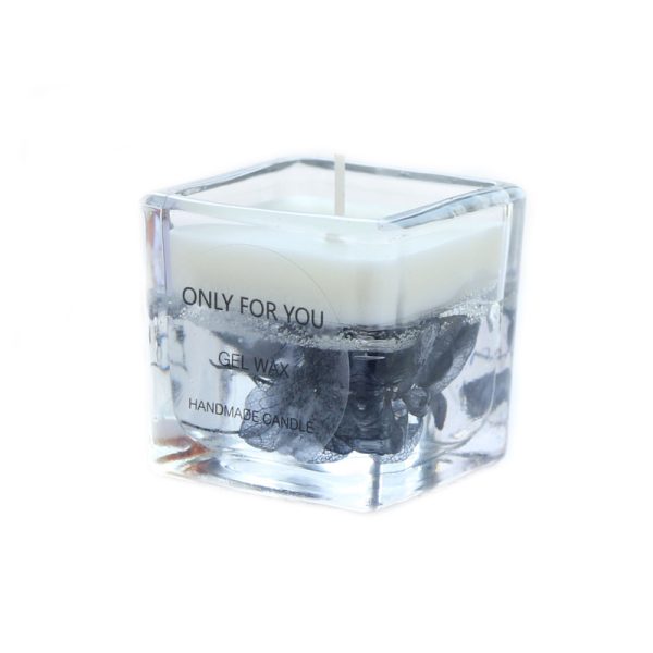 Square Jar Soy Scented Candle with Dried Flowers - Image 2