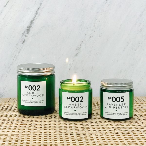 Green Transparent Glass Candle Jar with Lid - Image 4