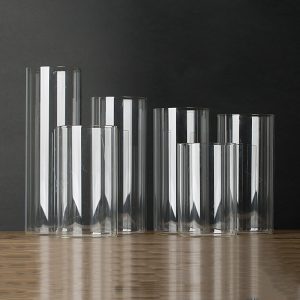 Clear Cylinder Glass Vase for Sand Wax Decor