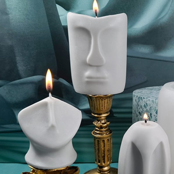 Art Face Candle Mold – Abstract Silicone Mold for DIY Wax Crafting - Image 2