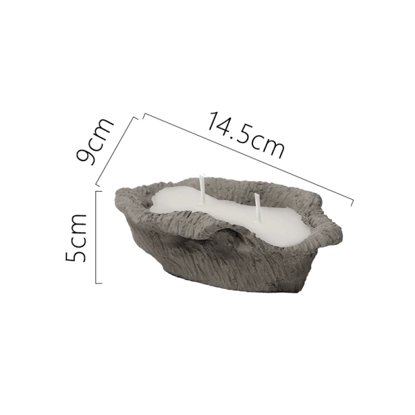 Rustic Textured Concrete Candle Holders  | H - Image 3