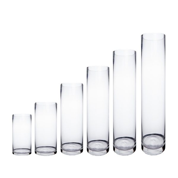 Clear Cylinder Glass Vase for Sand Wax Decor - Image 2