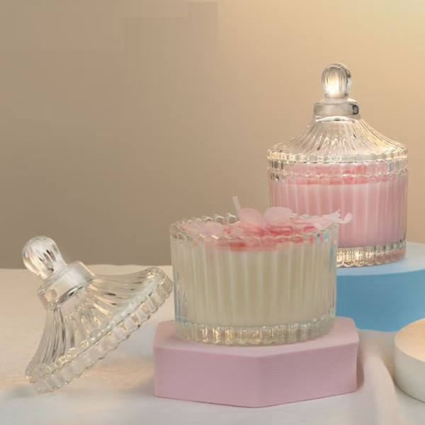 Luxury Preserved Flower Soy Wax Candle in Dome Glass Jar