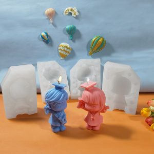 Graduation Doll Candle Mold – Male & Female with Cap | Festive Silicone Mold for Christmas or Celebration Candles