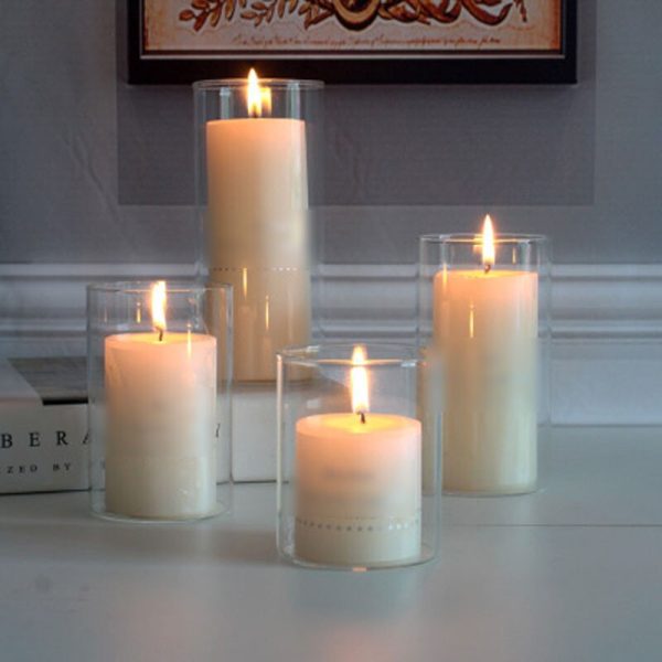 Clear Cylinder Glass Vase for Sand Wax Decor - Image 5