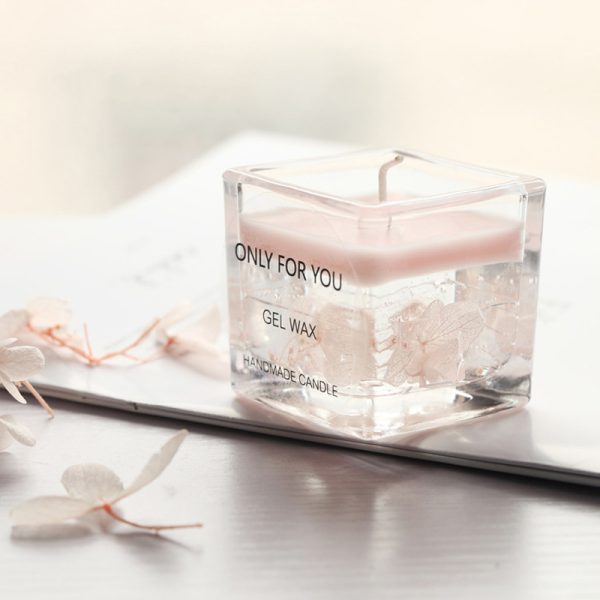 Square Jar Soy Scented Candle with Dried Flowers - Image 7