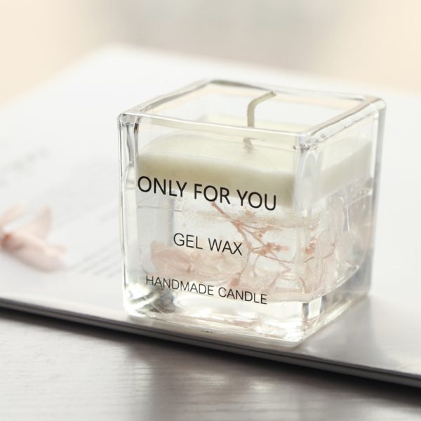 Square Jar Soy Scented Candle with Dried Flowers - Image 9