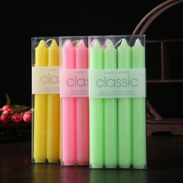 Multicolor Long Soy Wax Candles – Smokeless Wedding Set - Image 2