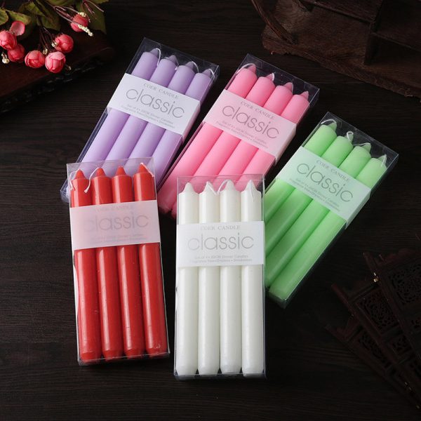 Multicolor Long Soy Wax Candles – Smokeless Wedding Set - Image 4