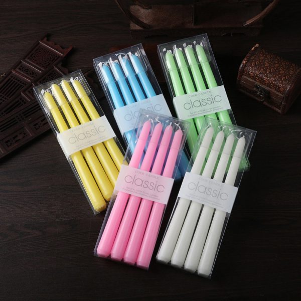 Multicolor Long Soy Wax Candles – Smokeless Wedding Set - Image 5