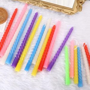 Long Taper Spiral Candles for Birthday & Wedding Decoration