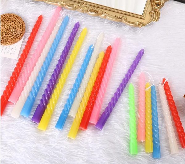 Long Taper Spiral Candles for Birthday & Wedding Decoration