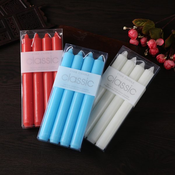 Multicolor Long Soy Wax Candles – Smokeless Wedding Set - Image 11