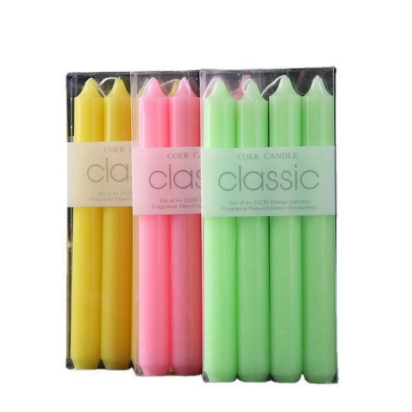 Multicolor Long Soy Wax Candles – Smokeless Wedding Set - Image 12