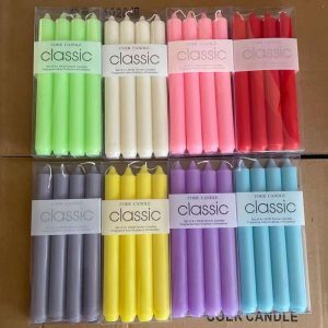 Multicolor Long Soy Wax Candles – Smokeless Wedding Set