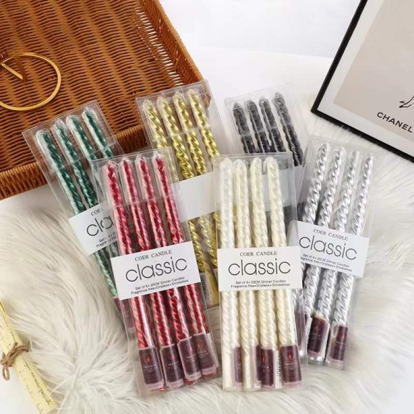 Long Taper Spiral Candles for Birthday & Wedding Decoration - Image 4