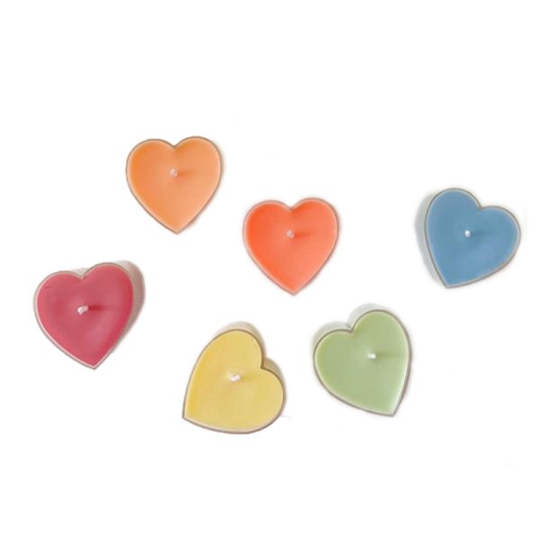 Scented Tealight Candles in Round & Heart Holders - Image 4