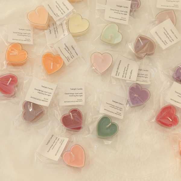 Scented Tealight Candles in Round & Heart Holders